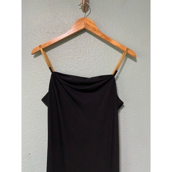 Vintage‎ Adrianna Papell Evening Black and Gold Dress Size 6 - Picture 3 of 10
